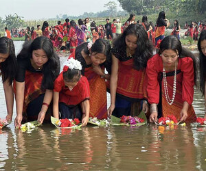 ফুল ভাসিয়ে খাগড়াছড়িতে বিজু উৎসবের সূচনা